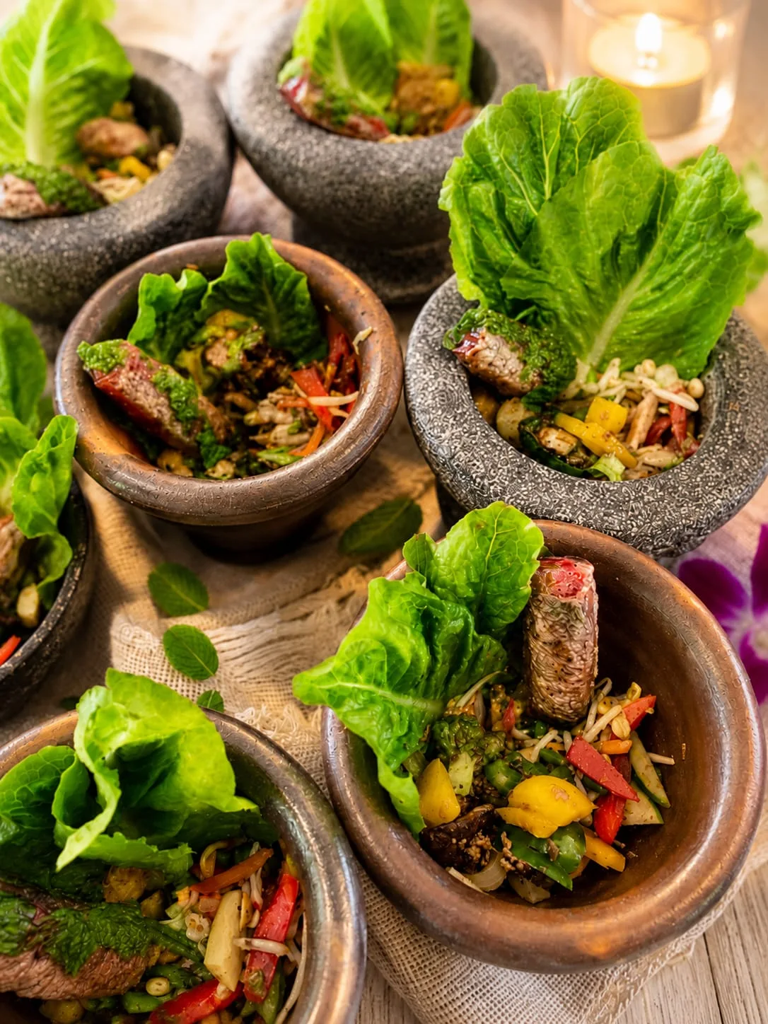 Cambodian Mortar Salad — Herb-Dressed, Stone Served