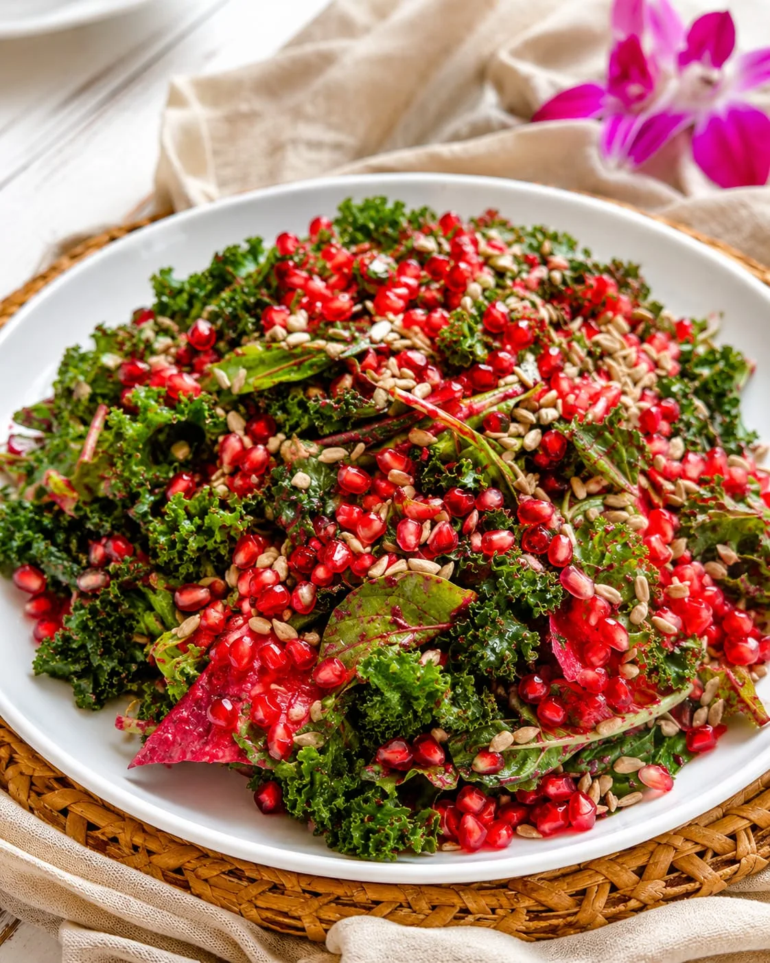 Pomegranate and kale salad