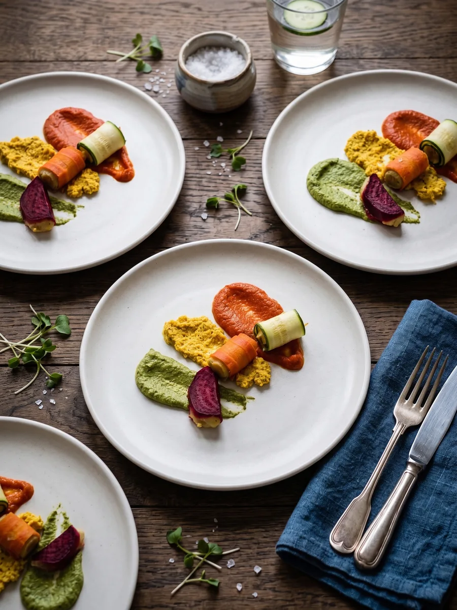Colourful vegetable plates at Phuket Cleanse — gourmet health food