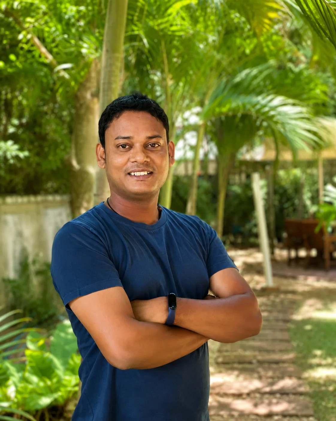 Guest in the lush gardens at Phuket Cleanse