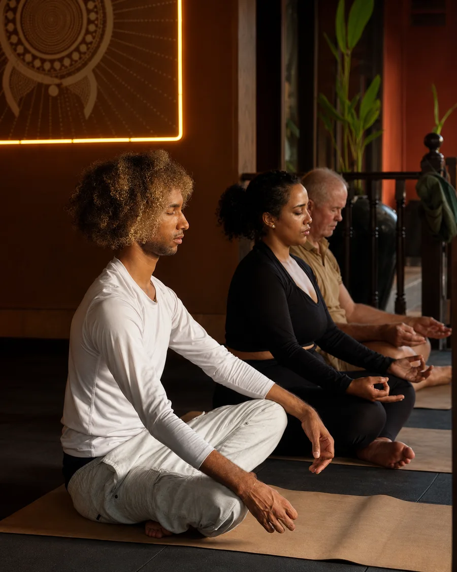 Group meditation session at Phuket Cleanse