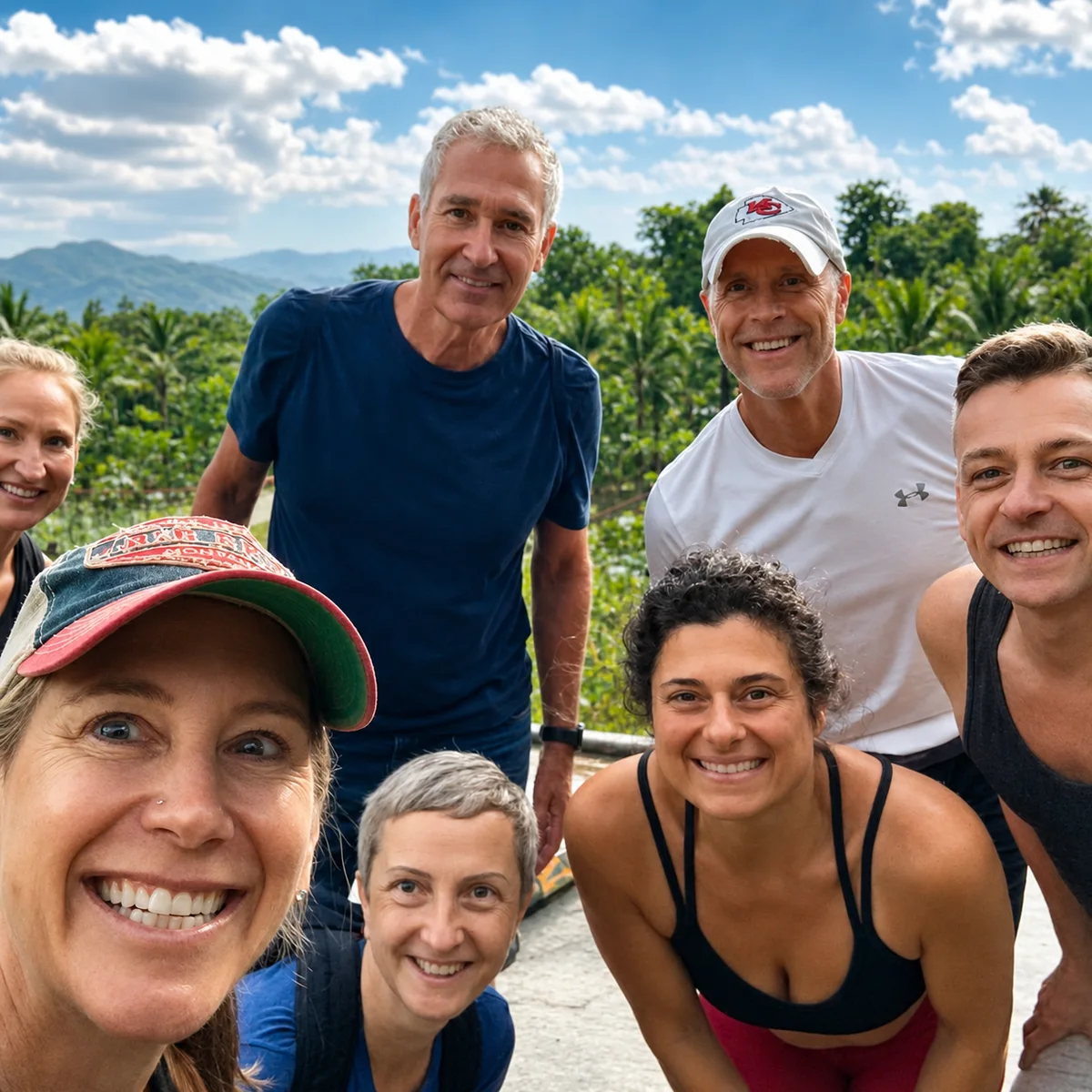 Phuket Cleanse guests on a hike together